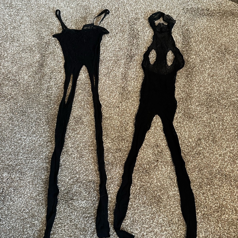 NEW Black Lace 2 Women’s Sexy Lingerie Outfits One Size